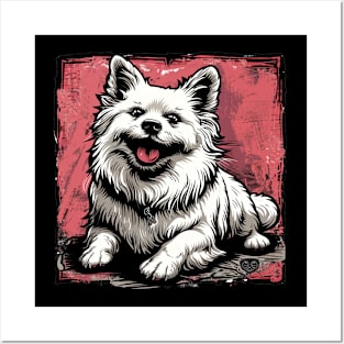 Retro Art American Eskimo Dog Lover Posters and Art